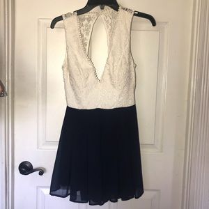 Women’s lace halter top romper.